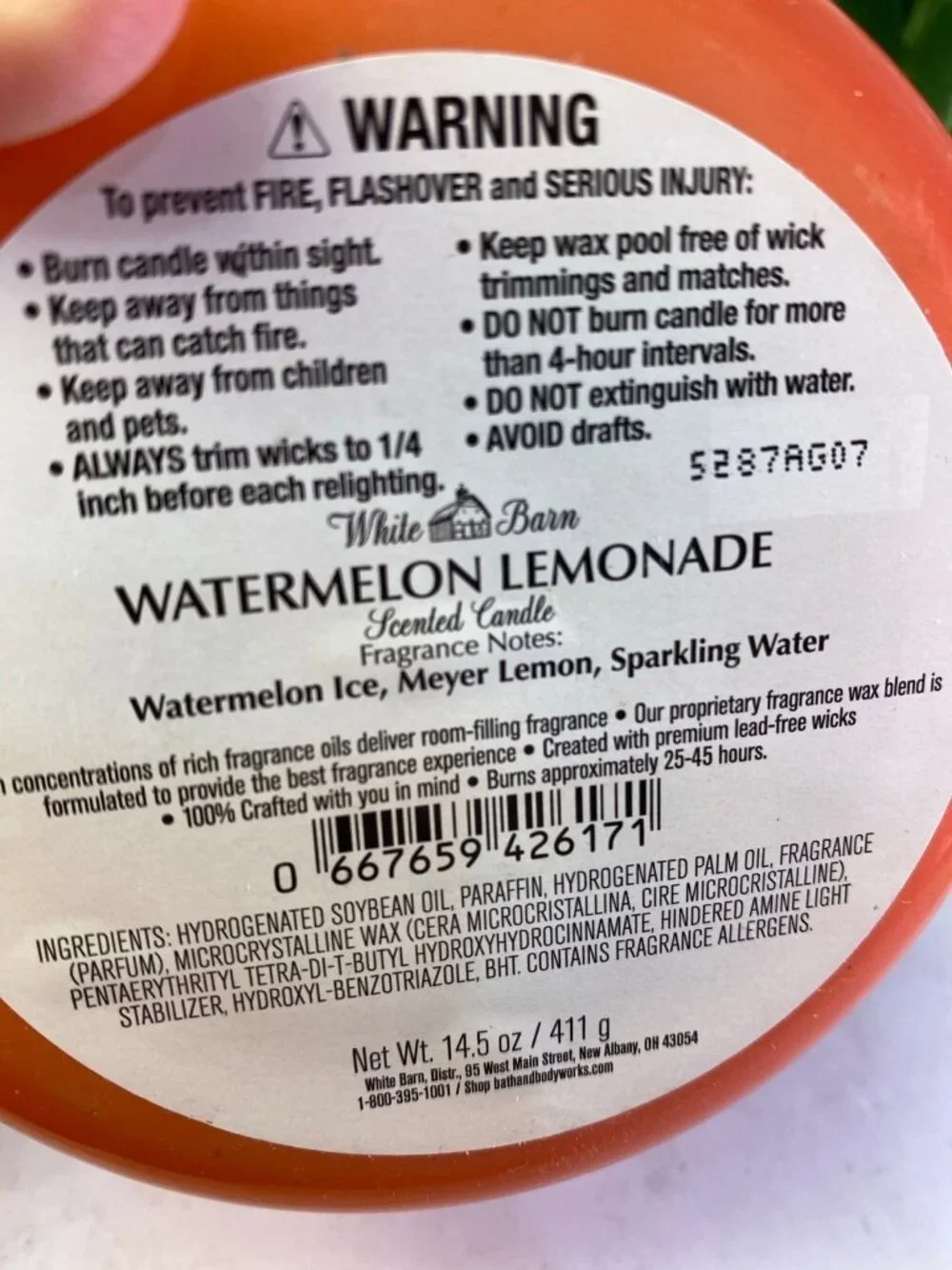 “Watermelon Lemonade” Bath & Body Works NEW 3 Wick Candle